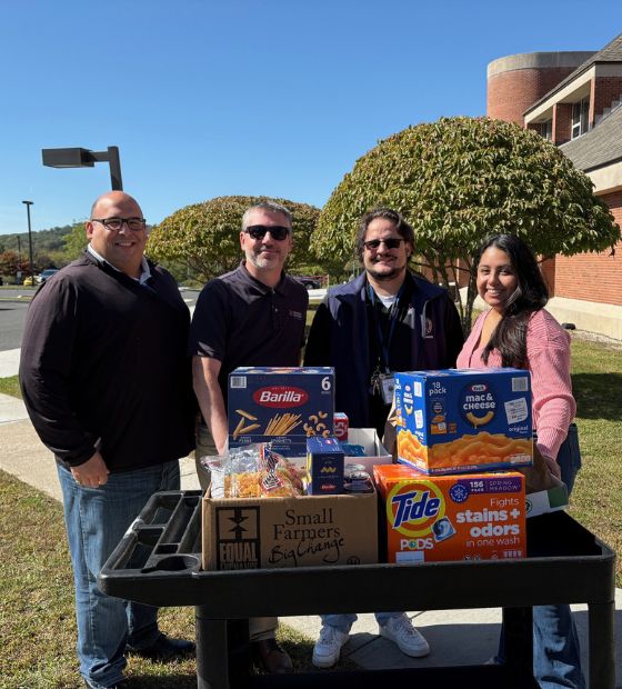 employees with food donations