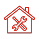 House icon with tools inside