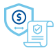 Shield with dollar sign and invoice