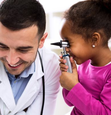 Little girl at doctor's office