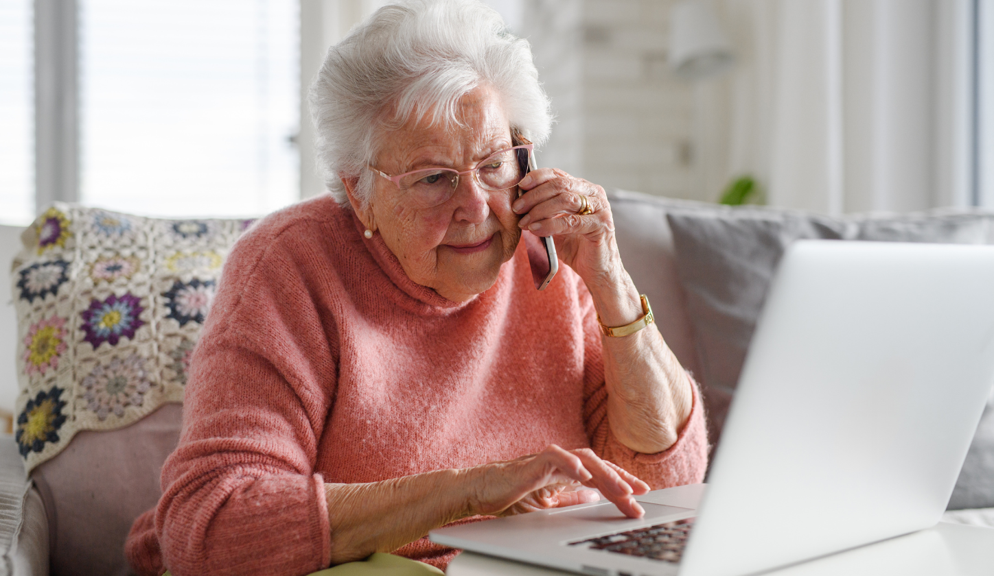 elderly woman on her computer