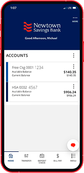 Newtown Savings Bank mobile App